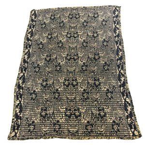 Vintage 70s Fringed Rasta Reggae Colors Festival Beach Blanket Thick 76.5" x 58"